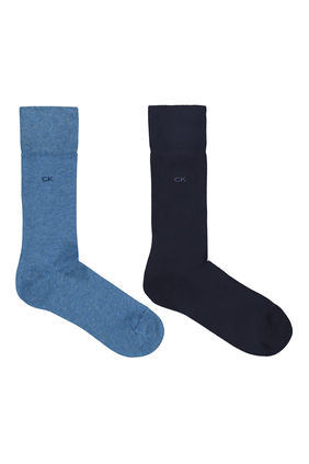 Casual Cotton Knit Socks, Set of 2